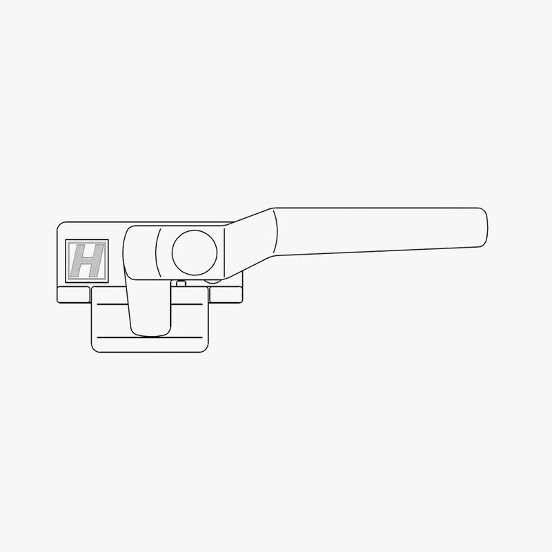 H-vinduet+ Togreps-vrider v1 m/klaff Hvit Venstre
