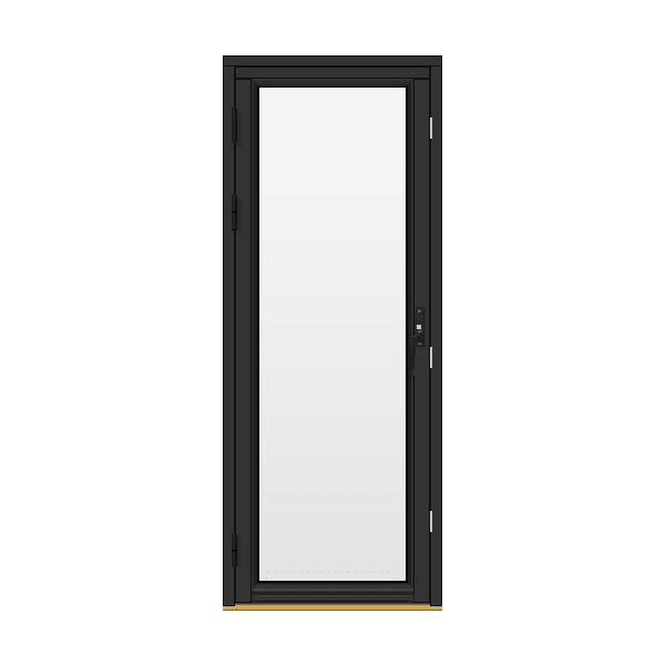 H-balkongdøren Tre/Alu 80x200 3L U1.0 Br0 Venstre RAL9004